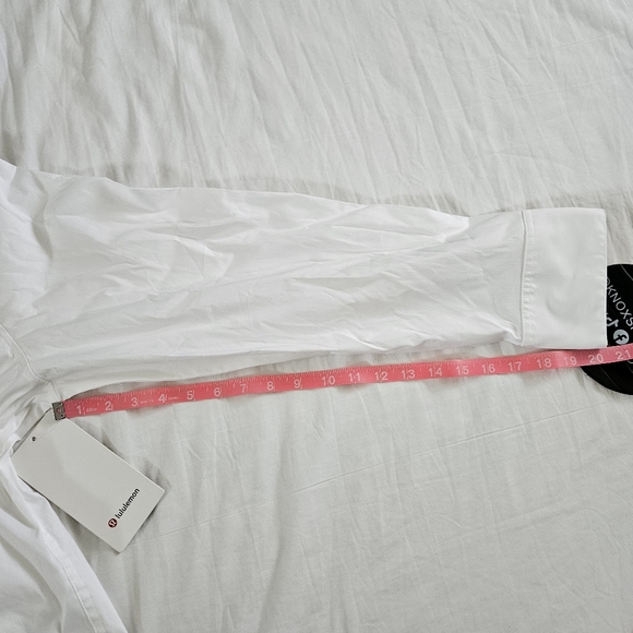 Lululemon Cotton-Blend Poplin Button-Down Shirt WHT White Women's Size XLarge - Picture 7 of 8